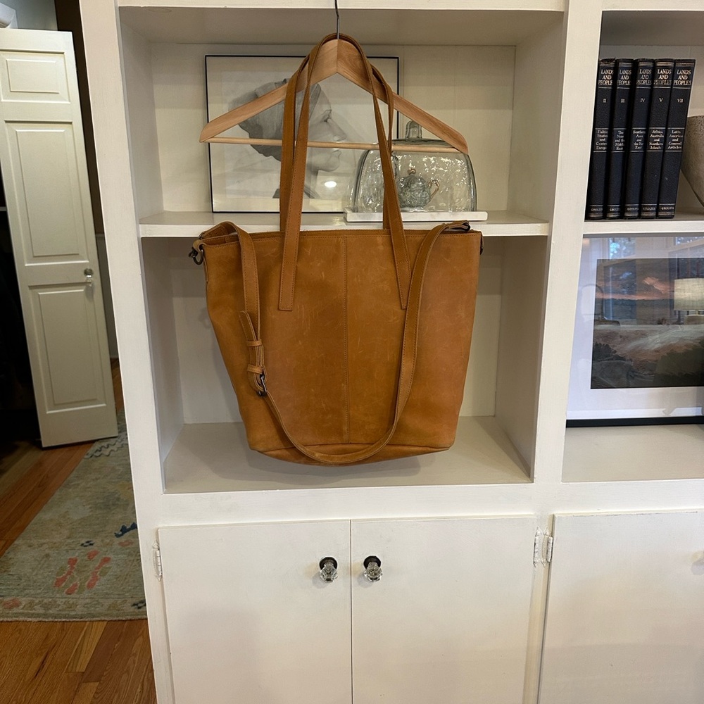 ABLE Tan Leather Tote Bag - Picture 2 of 6